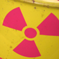Radiation symbol on yellow barrel