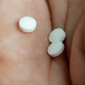 White pills on hand