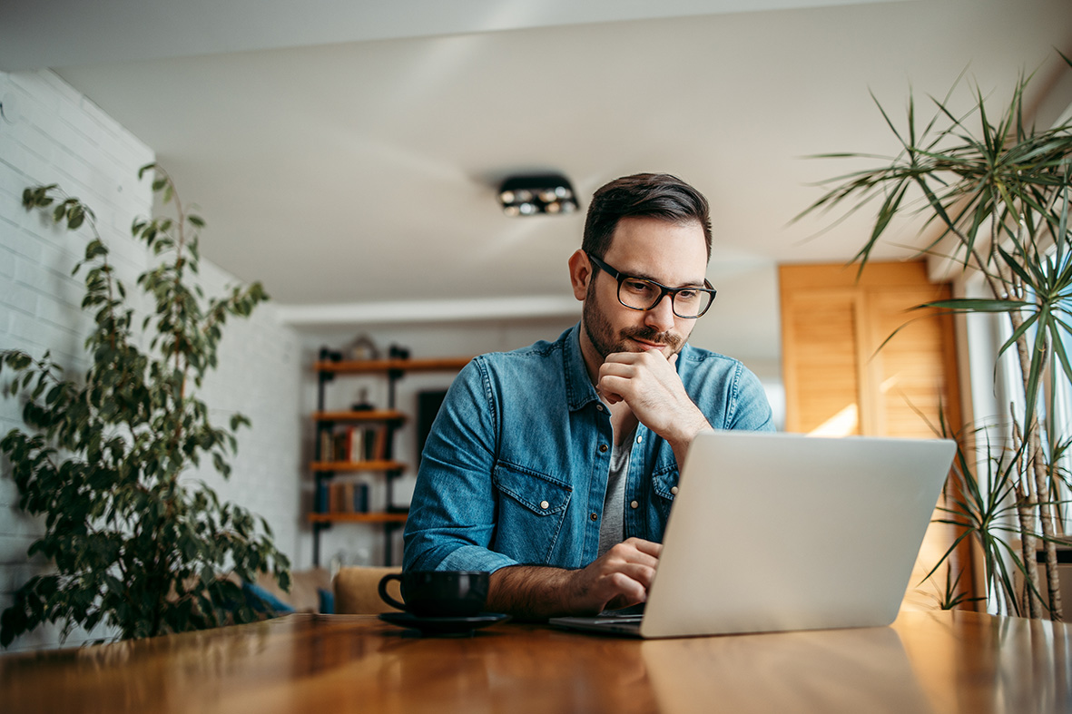 Man using laptop