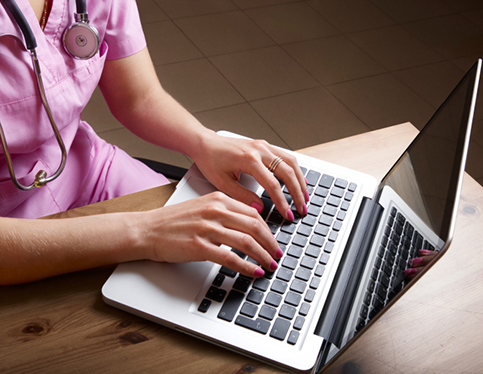 Nurse on a laptop