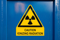 Sign: caution ionizing radiation